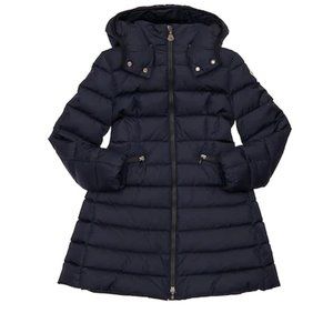 Moncler Little Girls Hooded Down Coat Size 4Y/104 cm Navy Made in Italy $825